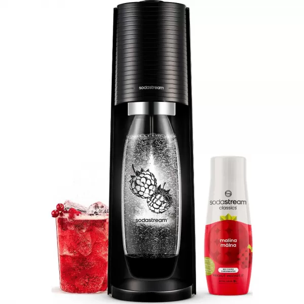 Sodastream TERRA Black Malina Zero Mpack + Zdarma lahev do myčky