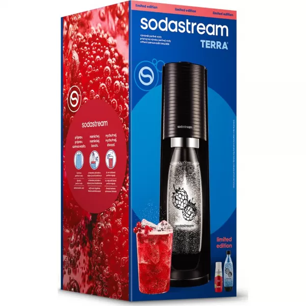 Sodastream TERRA Black Malina Zero Mpack + Zdarma lahev do myčky